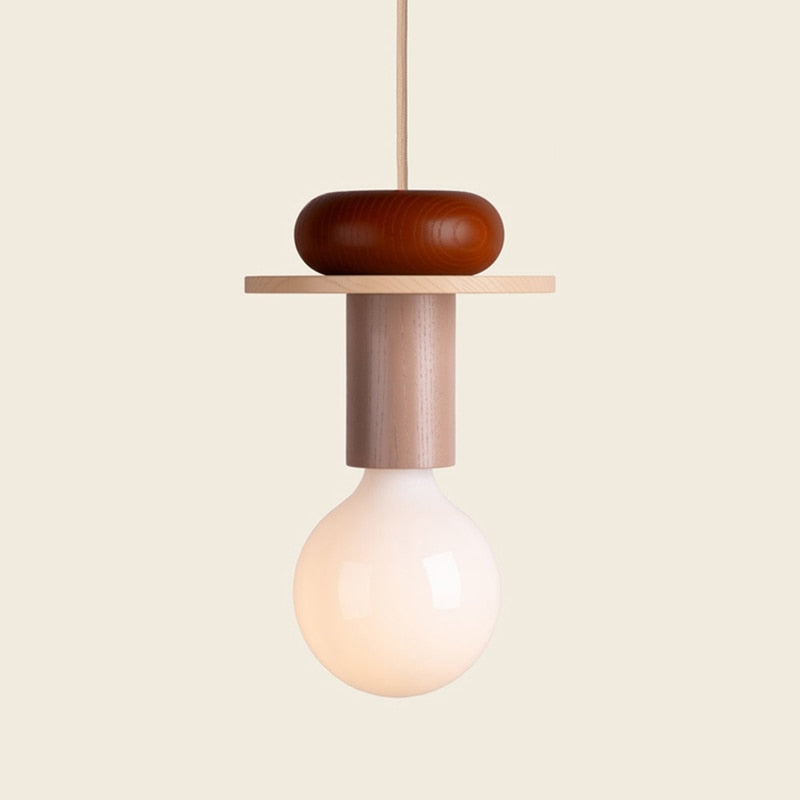 Colored Wood Blocks LED Pendant Light