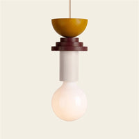 Colored Wood Blocks LED Pendant Light
