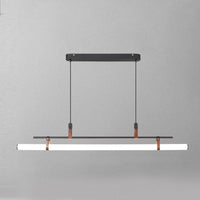 Minimalist Tube and Leather Pendant Light