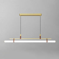 Minimalist Tube and Leather Pendant Light