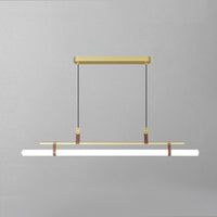 Minimalist Tube and Leather Pendant Light