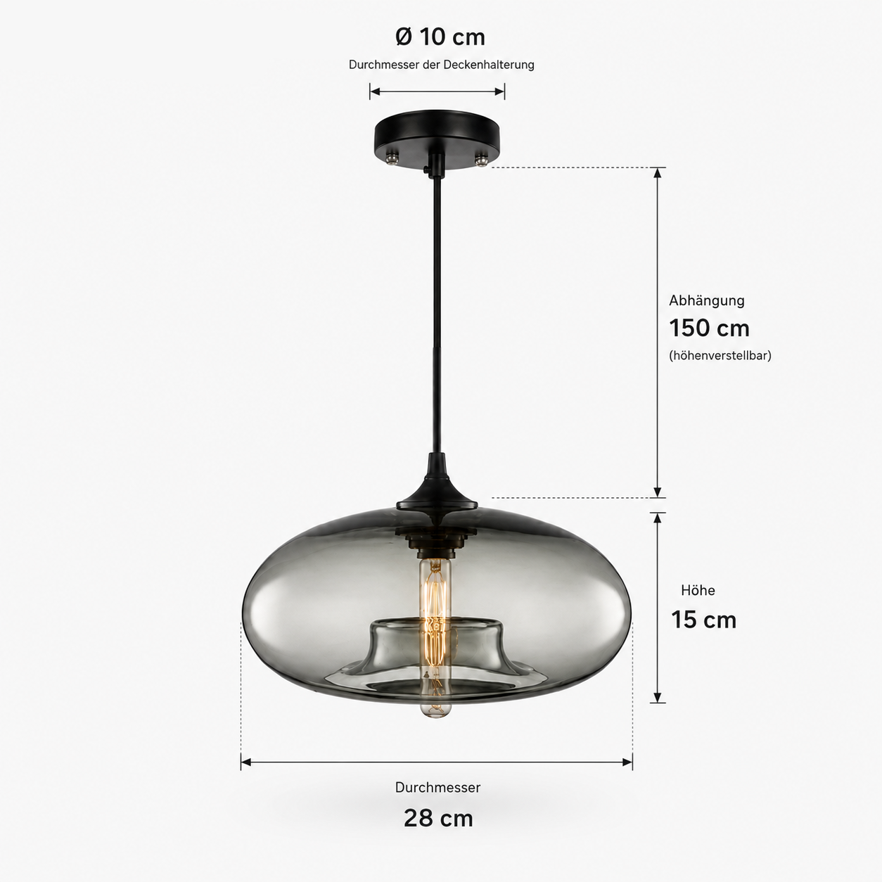 Pendelleuchte Glas Kugel Lumeo Home