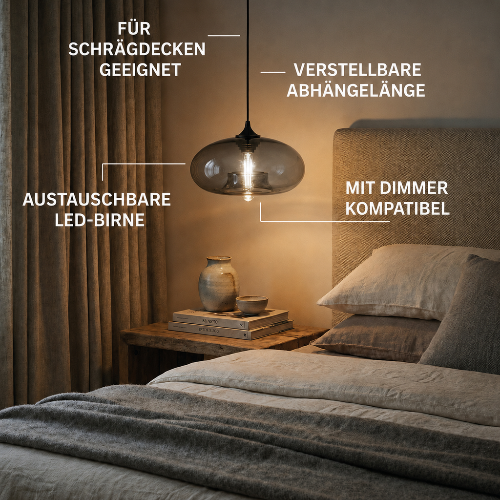 Pendelleuchte Glas Kugel Lumeo Home