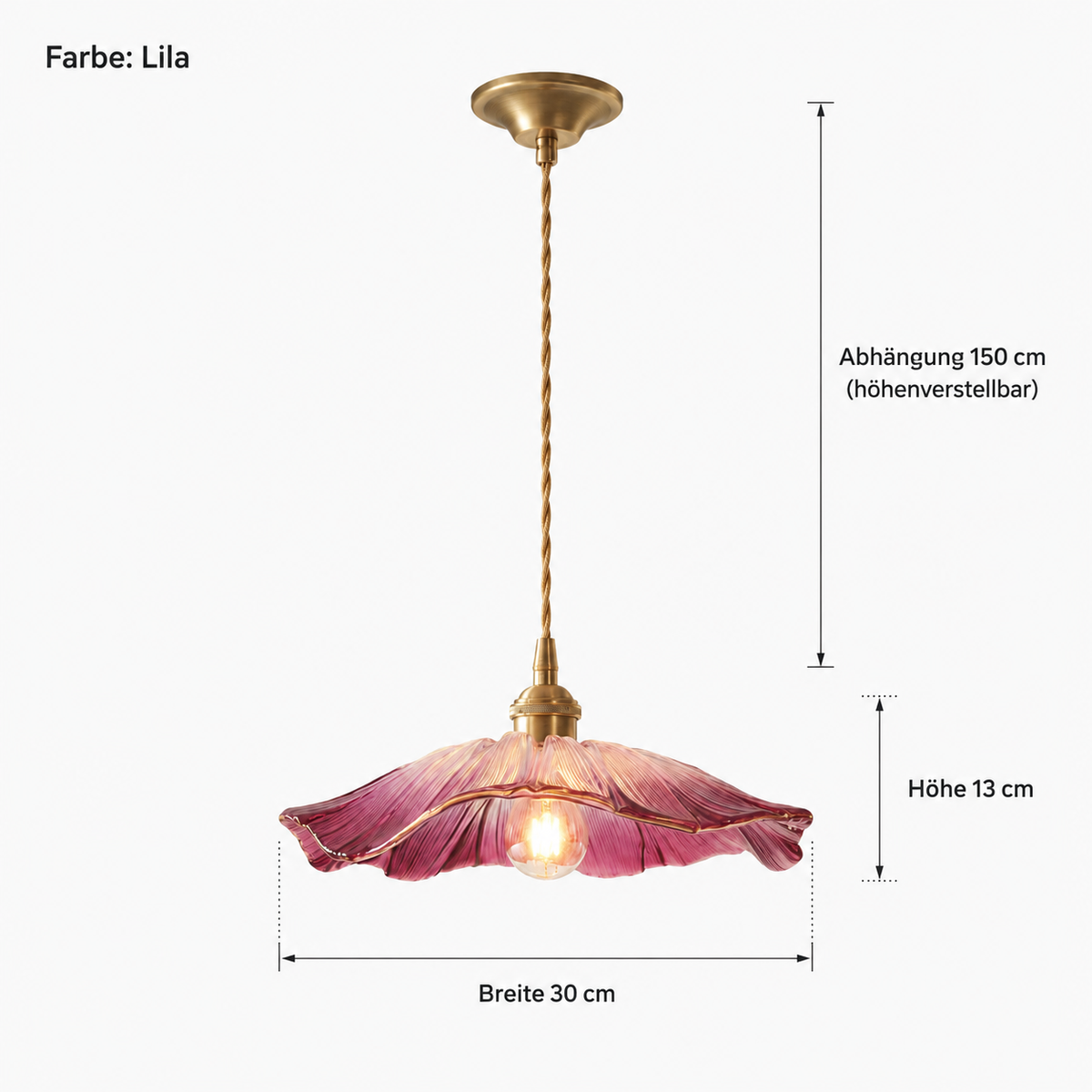 Pendelleuchte Vintage Blumen Glas Lumeo Home