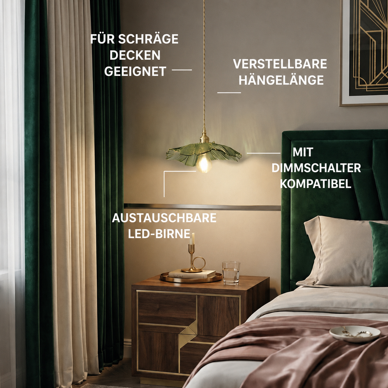 Pendelleuchte Vintage Blumen Glas Lumeo Home