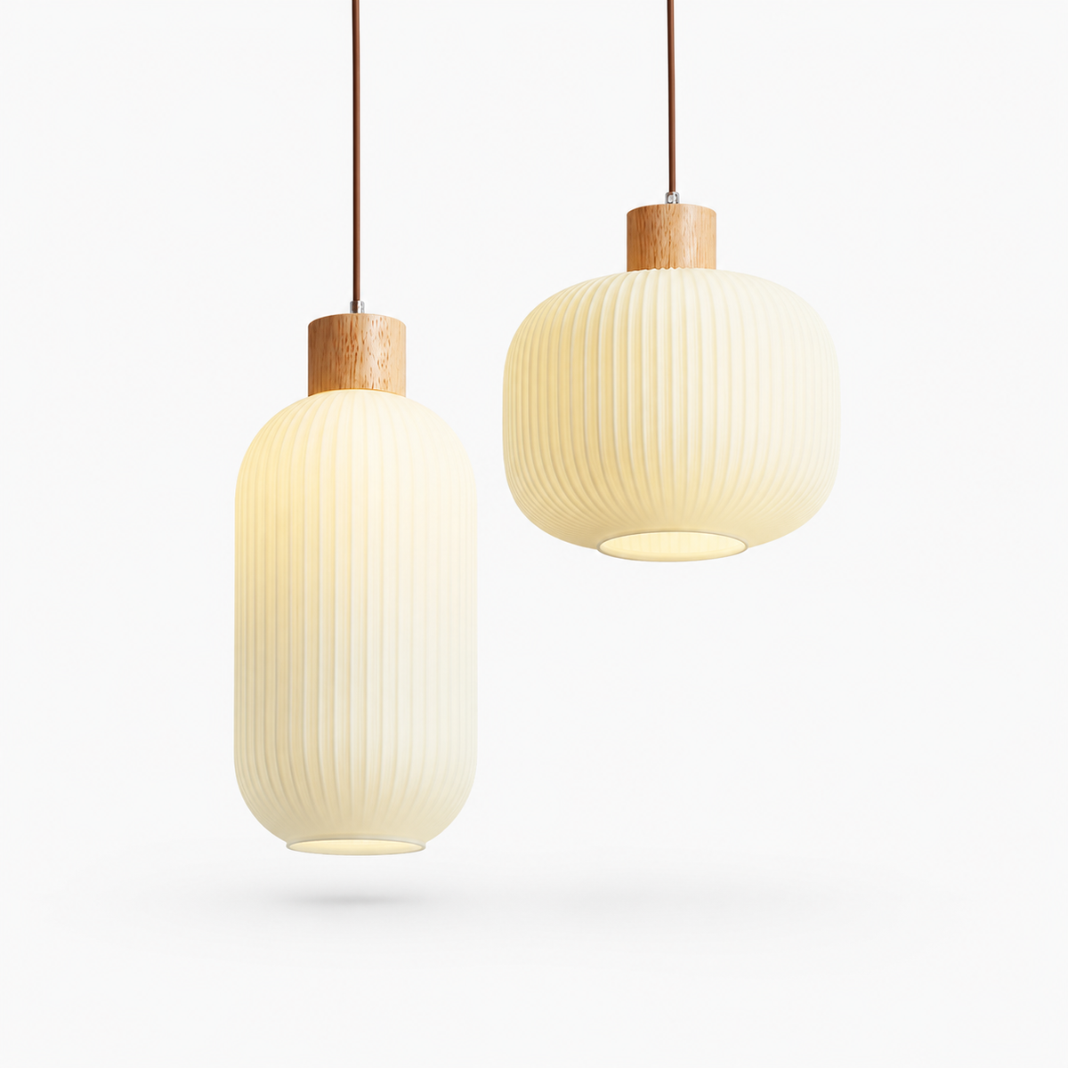 Pendelleuchte Weiß Loft Glas Schirm Lumeo Home