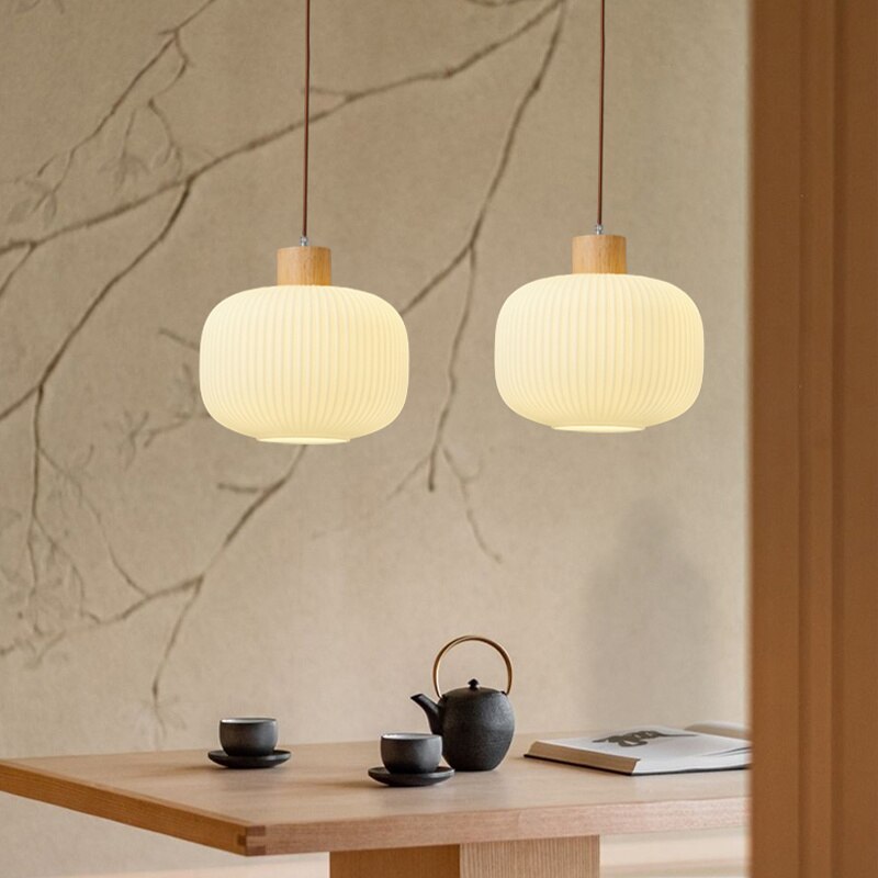 Pendelleuchte Weiß Loft Glas Schirm Lumeo Home