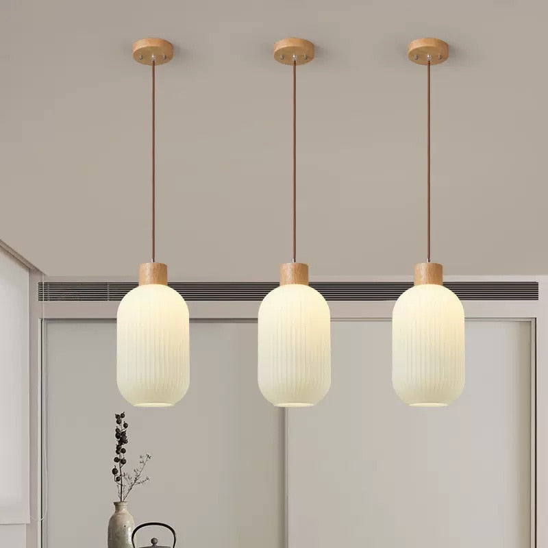 Pendelleuchte Weiß Loft Glas Schirm Lumeo Home