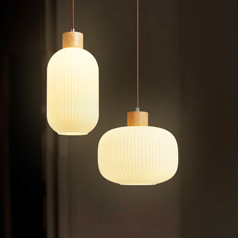 Pendelleuchte Weiß Loft Glas Schirm Lumeo Home