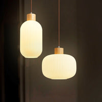 Pendelleuchte Weiß Loft Glas Schirm Lumeo Home