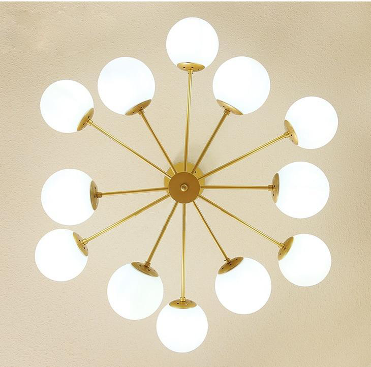 Glass Ball Rod Chandelier Light