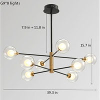 Metal Stick Glass Bulb Chandelier Light