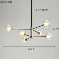 Metal Stick Glass Bulb Chandelier Light