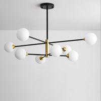 Metal Stick Glass Bulb Chandelier Light