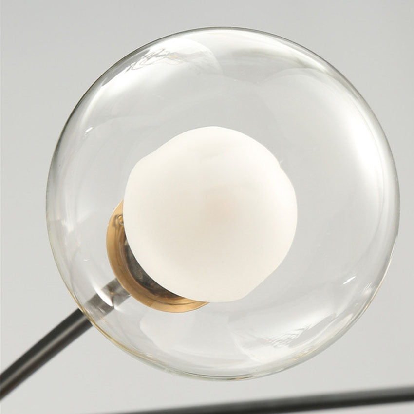 Metal Stick Glass Bulb Chandelier Light