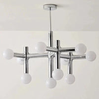 Chrome Glass Ball Chandelier