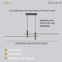 Modern Minimalist Sleek Metal Rod Chandelier