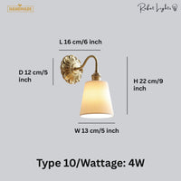 Copper Wandlamp Sconce Glass Wall Light