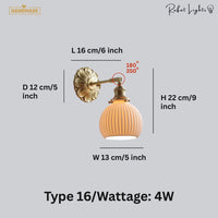 Copper Wandlamp Sconce Glass Wall Light