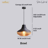 Vintage Stripe Glass Pendant Lights