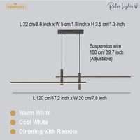 Modern Minimalist Sleek Metal Rod Chandelier
