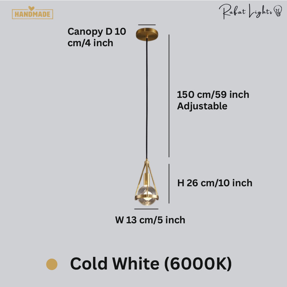 Blowball Gold Crystal Pendant Light