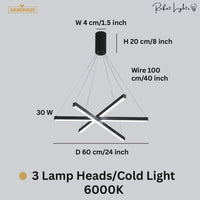 Modern LED Stripes Linear Chandelier Dimmable