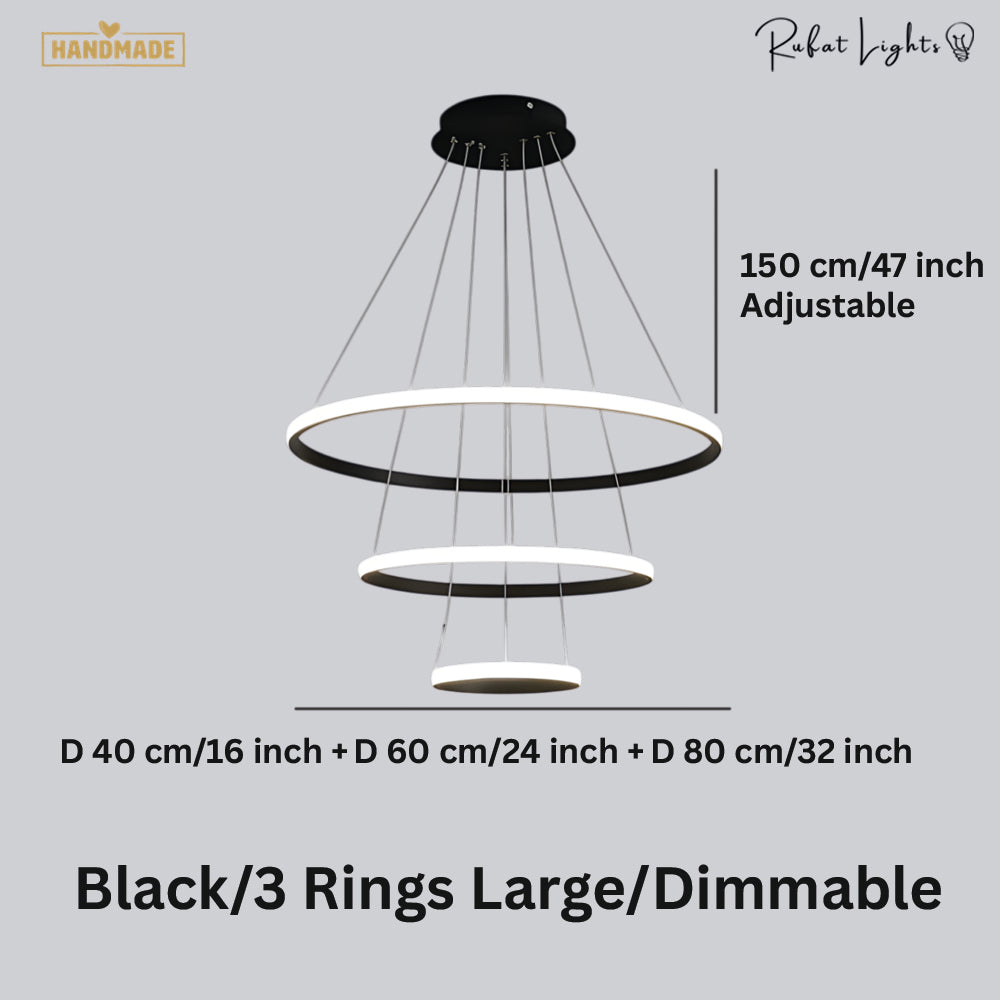 Modern LED Rings Circle Hanging Chandelier