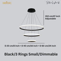 Modern LED Rings Circle Hanging Chandelier