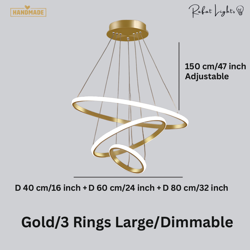 Modern LED Rings Circle Hanging Chandelier