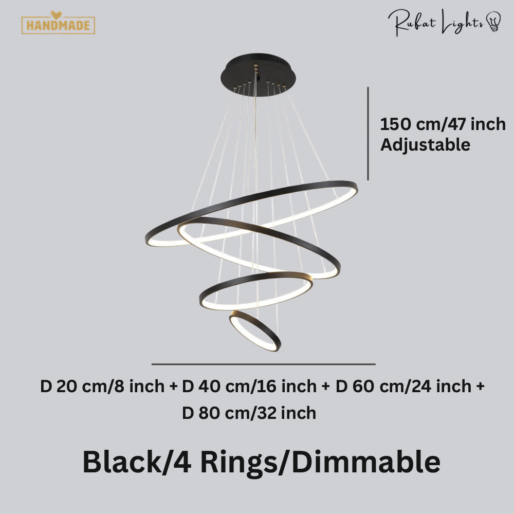 Modern LED Rings Circle Hanging Chandelier