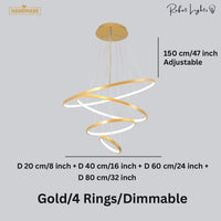 Modern LED Rings Circle Hanging Chandelier