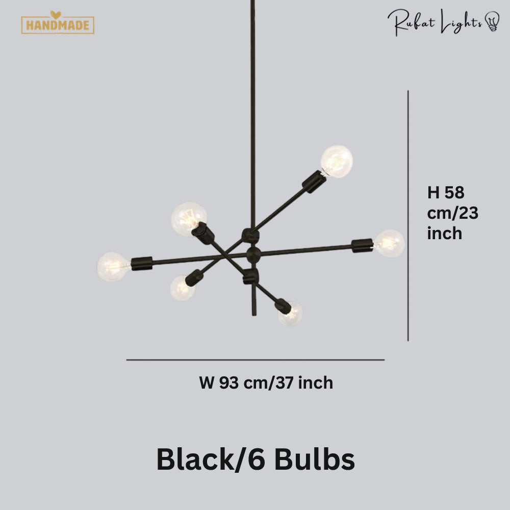 Contemporary Gold Rod Chandelier Lighting