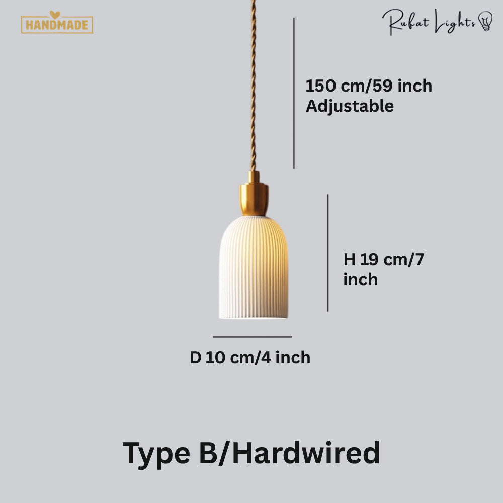 Ceramic Pendant Light Plug In Hanging Chandelier
