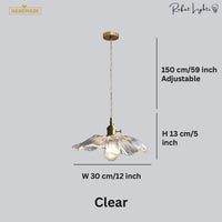 Vintage Floral Glass Pendant Light