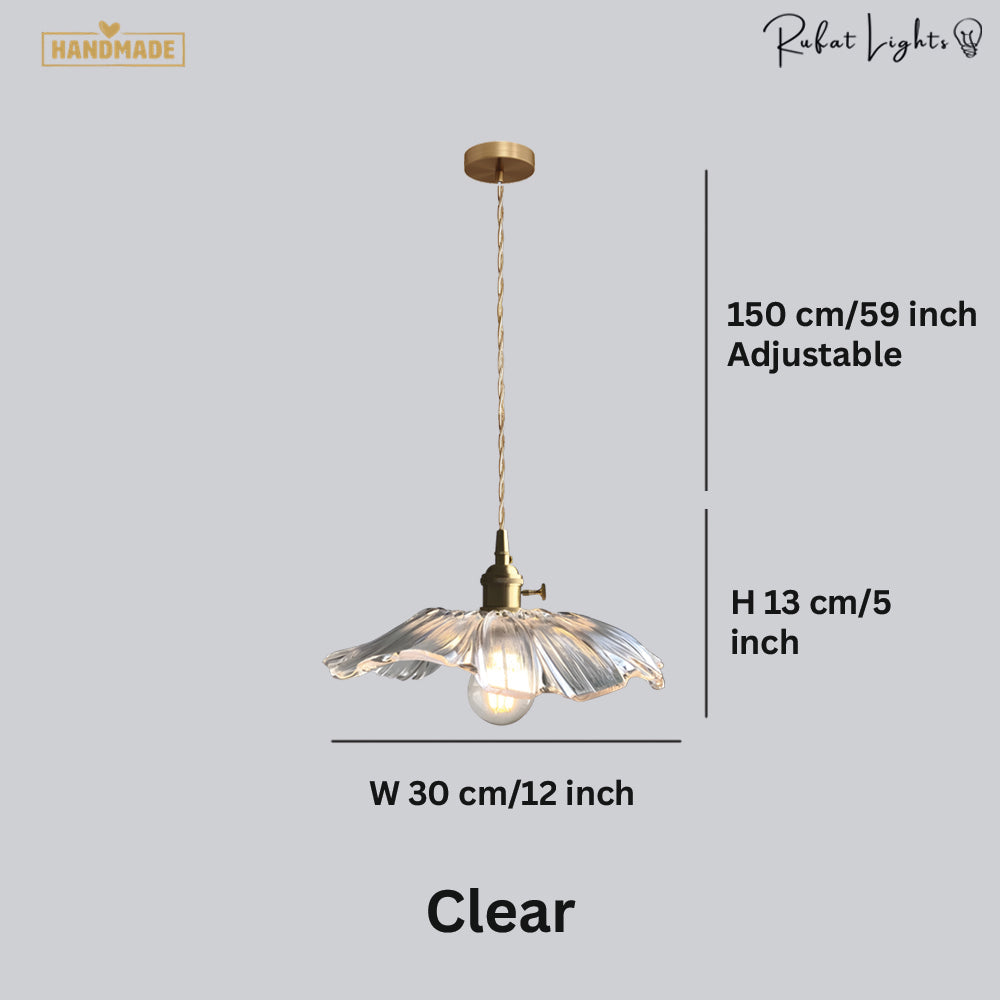 Vintage Floral Glass Pendant Light