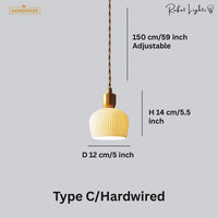 Ceramic Pendant Light Plug In Hanging Chandelier