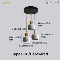 Ceramic Pendant Light Plug In Hanging Chandelier