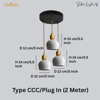Ceramic Pendant Light Plug In Hanging Chandelier