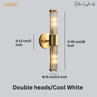 Luxury Crystal Gold Glass Rod Wall Lamps