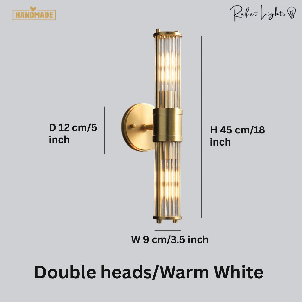Luxury Crystal Gold Glass Rod Wall Lamps