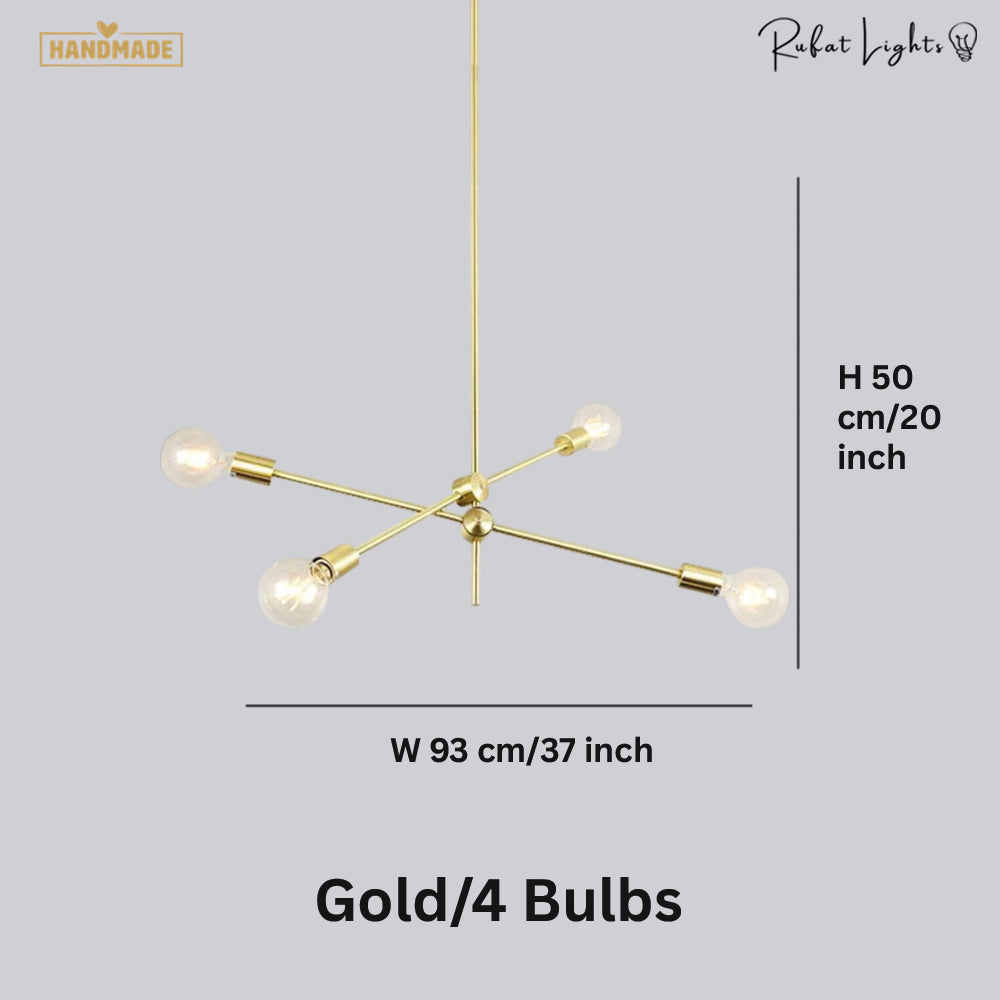 Contemporary Gold Rod Chandelier Lighting