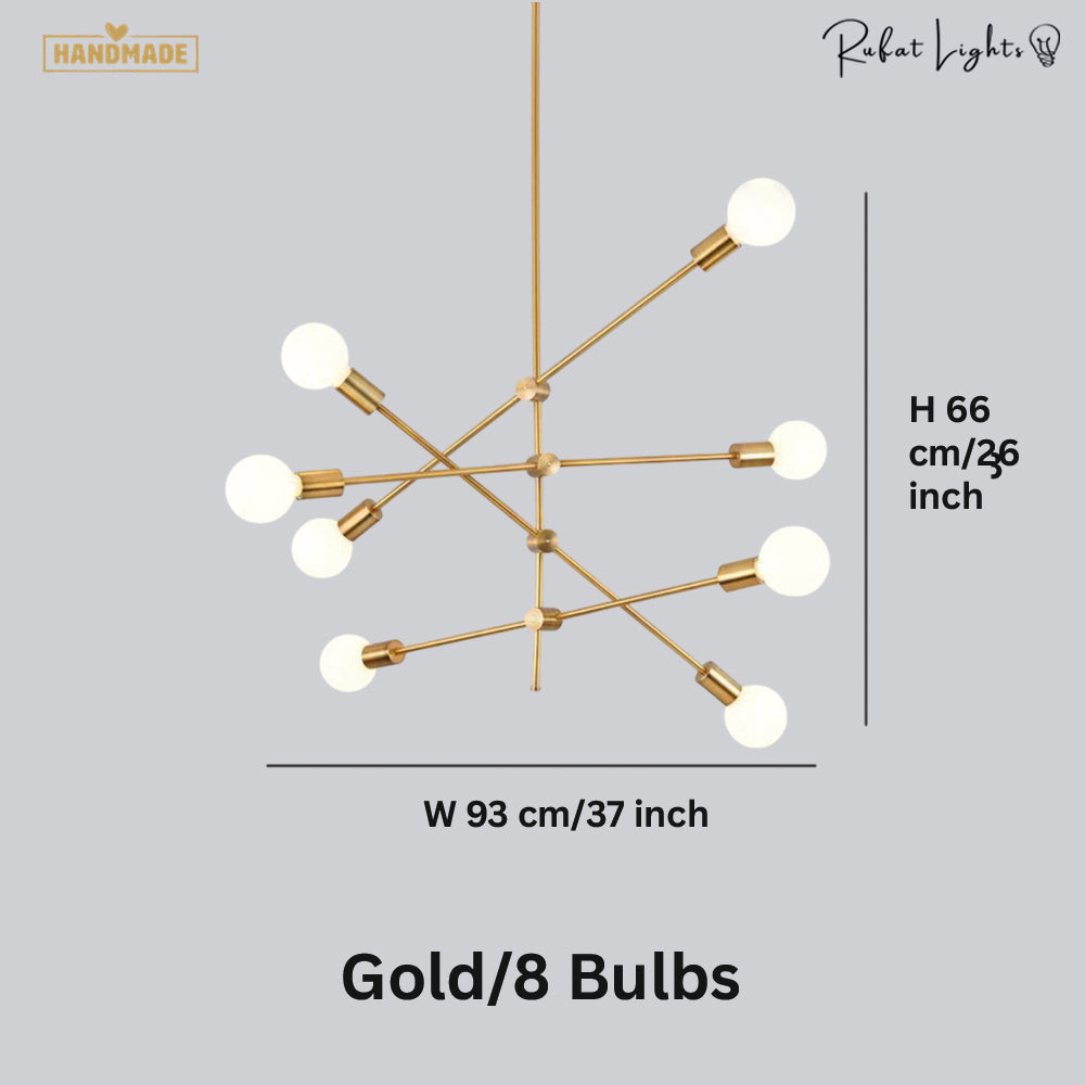 Contemporary Gold Rod Chandelier Lighting