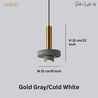 Natural Marble Stone Aluminum Pendant Light