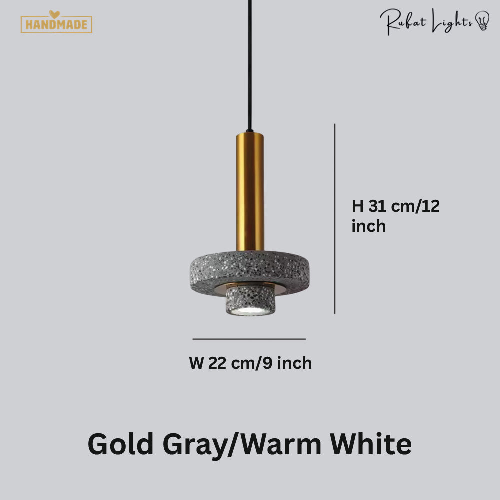 Natural Marble Stone Aluminum Pendant Light