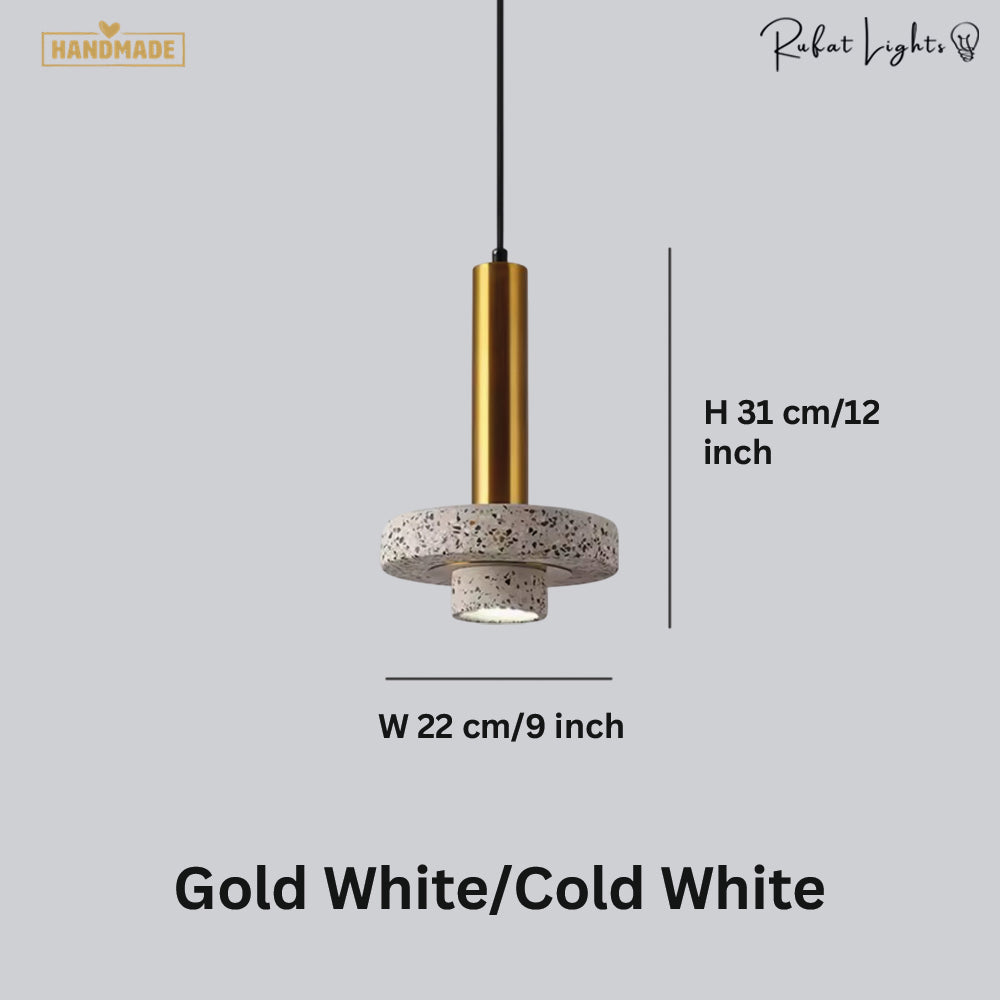 Natural Marble Stone Aluminum Pendant Light