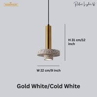 Natural Marble Stone Aluminum Pendant Light