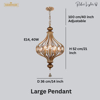 Vintage French Retro Crystal Lantern Chandelier