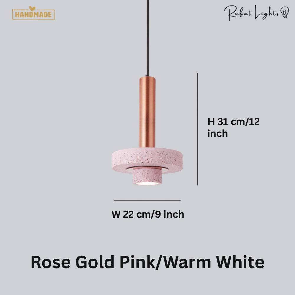 Natural Marble Stone Aluminum Pendant Light