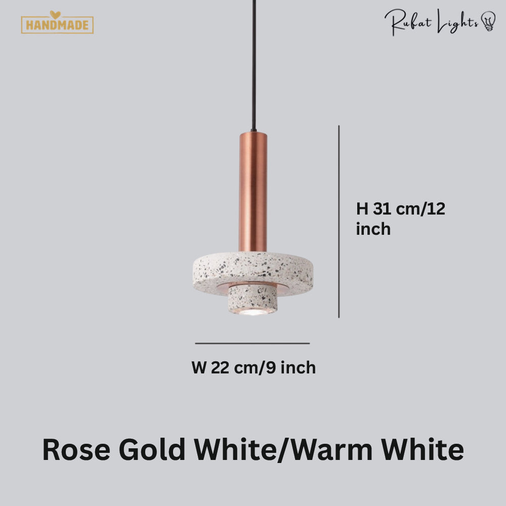 Natural Marble Stone Aluminum Pendant Light